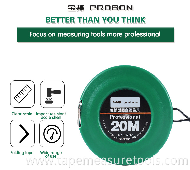 Good quality Tape measure, round steel rulers,5/10/15/20/30 Meter, round disc ruler